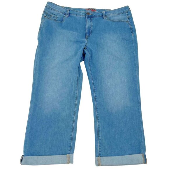 Santana Jeans Women's Light Blue Denim Mid Rise Capri | Size 18 - Picture 1 of 3